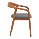 Πολυθρόνα Hogie pakoworld rubberwood καρυδί- μαύρο pu μαξιλάρι 61x60x76εκ | Συσκευασία 2 τμχ