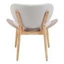 Πολυθρόνα Udalle pakoworld ξύλο σε φυσική απόχρωση με μπεζ ύφασμα 77x70x81εκ