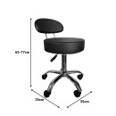 Σκαμπό γραφείου-εργασίας τροχήλατο με πλάτη Tebere pakoworld pu σε μαύρη απόχρωση 35x35x65-77εκ