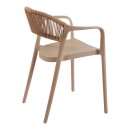 Πολυθρόνα Ankara pakoworld στοιβαζόμενη pp-pe rattan σε μόκα-φυσική απόχρωση 54x55.5x77εκ