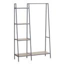 Έπιπλο εισόδου-ραφιέρα Herevy pakoworld σε oak απόχρωση με μαύρο μέταλλο 101x35x160εκ