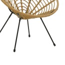 Πολυθρόνα Naoki pakoworld pe ratatn σε φυσική απόχρωση-μέταλλο μαύρο πόδι 78x74x87εκ