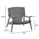 Πολυθρόνα Brazin pakoworld καρυδί teak ξύλο 72x71x77εκ