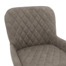 Σκαμπό bar Delicacy pakoworld μεταλλικό μαύρο-ύφασμα antique γκρι-καφέ antique | Συσκευασία 2 τμχ