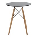 Τραπεζαρία Julita-Caron pakoworld σετ 3τεμ mdf σε μαύρη-φυσική απόχρωση Φ60x73εκ