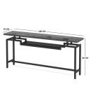 Κονσόλα Onole pakoworld σε καρυδί - μαύρο μέταλλο 180x35x82εκ