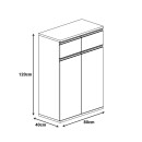 Ντουλάπια γραφείου επαγγελματικά Oscar pakoworld καρυδί-ανθρακί 200x40x120εκ