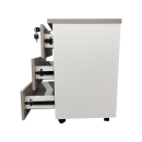 Συρταριέρα γραφείου τροχήλατη Armadi pakoworld σε sonoma-λευκή απόχρωση 40x40x55εκ