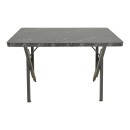 Τραπέζι Vertex pakoworld μαυρο εφέ μαρμάρου με μαύρα μεταλλικά πόδια 110x70x72εκ