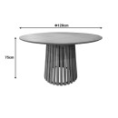 Τραπέζι Kenda I pakoworld mindi ξύλο σε φυσική απόχρωση Φ120x75εκ