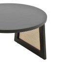 Τραπέζι Tamarind pakoworld ξύλο mango-φυσικό rattan σε μαύρη απόχρωση Φ65x40εκ