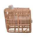 Πολυθρόνα Fajole pakoworld rattan σε φυσική απόχρωση με μπεζ μαξιλάρι 83x92x82εκ