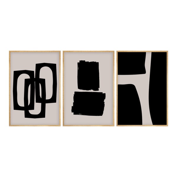 Πίνακας σε καμβά Blacky pakoworld τρίπτυχος με ψηφιακή εκτύπωση 50x2x35εκ