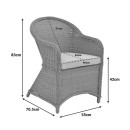 Πολυθρόνα κήπου Hadrian pakoworld rattan καφέ- textilene μπεζ 57x70x85εκ