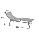 Ξαπλώστρα Rebelise pakoworld σκελετός teak ξύλο και pe σχοινί σε φυσική απόχρωση 60x180x85εκ