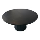 Τραπέζι σαλονιού Tully pakoworld μασίφ ξύλο ακακίας μαύρο Φ80x40εκ