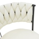 Πολυθρόνα Alkia I pakoworld ύφασμα σε εκρού απόχρωση- πόδι μαύρο μέταλλο 57x58.5x72εκ | Συσκευασία 2 τμχ