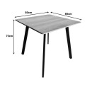 Τραπέζι Squaro pakoworld sonoma mdf με λευκά μεταλλικά πόδια 80x80x75εκ