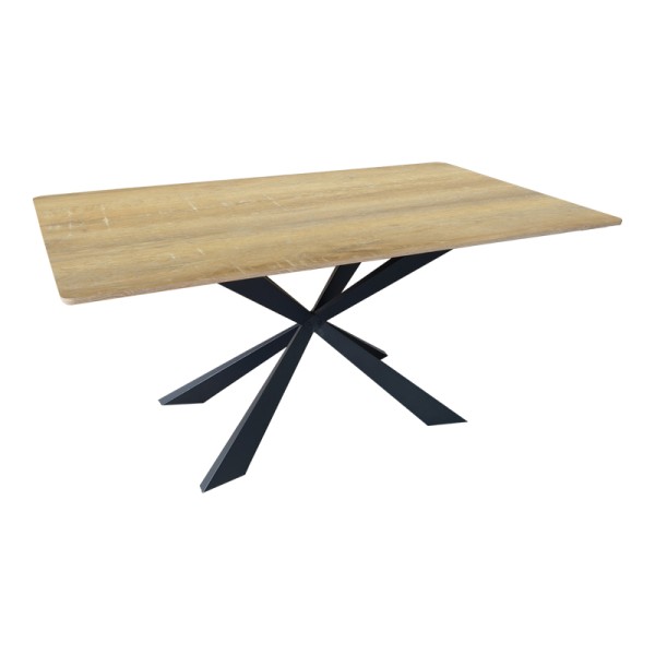 Τραπέζι Aragne pakoworld sonoma mdf με μαύρα μεταλλικά πόδια 160x90x75εκ