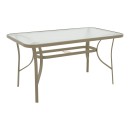 Τραπεζαρία Sussie-Ensure pakoworld 5τεμ μέταλλο-γυαλί σε σαμπανιζέ απόχρωση 140x80x70εκ