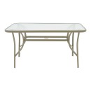 Τραπεζαρία Sussie-Ensure pakoworld 5τεμ μέταλλο-γυαλί σε σαμπανιζέ απόχρωση 140x80x70εκ