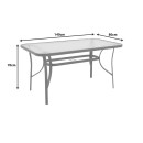 Τραπεζαρία Obbi-Ensure pakoworld 5τεμ μέταλλο-γυαλί σε μαύρη απόχρωση 140x80x70εκ