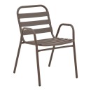 Τραπεζαρία Ensure-Sussie pakoworld 5τεμ μέταλλο σε καφέ απόχρωση 140x80x70εκ