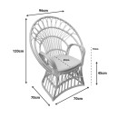 Πολυθρόνα Boloni Inart με μπεζ μαξιλάρι-φυσικό rattan 96x70x120εκ