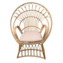 Πολυθρόνα Boloni Inart με μπεζ μαξιλάρι-φυσικό rattan 96x70x120εκ