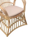 Πολυθρόνα Boloni Inart με μπεζ μαξιλάρι-φυσικό rattan 96x70x120εκ