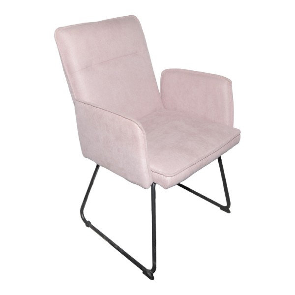 Πολυθρόνα Essential pakoworld ύφασμα σάπιο μήλο-πόδι μαύρο μεταλλικό 55.5x59x89εκ | Συσκευασία 4 τμχ