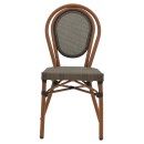 Καρέκλα Nacia pakoworld στοιβαζόμενη καρυδί αλουμίνιο-γκρι textilene 45x59x85εκ