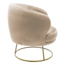 Πολυθρόνα Rony pakoworld βελούδο μπεζ-χρυσό 78x75x82εκ