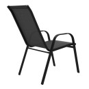 Τραπεζαρία Valor-Calan pakoworld σετ 5τεμ μέταλλο μαύρο-γυαλί-textilene μαύρο 110x60x70εκ