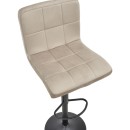 Σκαμπό μπαρ Remina pakoworld πτυσσόμενο μπεζ βελούδο-βάση μαύρο μέταλλο 44x44x112εκ | Συσκευασία 2 τμχ