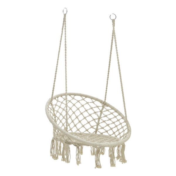 Αιώρα-κούνια κάθισμα Eventful pakoworld σχοινί μπεζ 82x82x133εκ