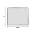 Καθρέπτης Led Quadrou pakoworld pp-αλουμίνιο 60x3x50εκ