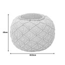 Σκαμπό-πουφ Boha Inart γιούτα σε κίτρινη και λευκή απόχρωση Φ40x30εκ