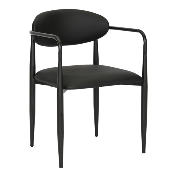 Πολυθρόνα Kalone pakoworld pu σε μαύρη απόχρωση 56x55x78εκ | Συσκευασία 2 τμχ