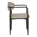 Πολυθρόνα Kalone pakoworld pu σε γκρι-μπεζ απόχρωση 56x55x78εκ | Συσκευασία 2 τμχ