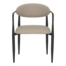 Πολυθρόνα Kalone pakoworld pu σε γκρι-μπεζ απόχρωση 56x55x78εκ | Συσκευασία 2 τμχ