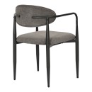 Πολυθρόνα Kalone pakoworld ύφασμα σε ανθρακί απόχρωση 56x55x78εκ | Συσκευασία 2 τμχ