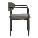 Πολυθρόνα Kalone pakoworld ύφασμα σε ανθρακί απόχρωση 56x55x78εκ | Συσκευασία 2 τμχ