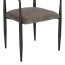 Πολυθρόνα Kalone pakoworld ύφασμα σε ανθρακί απόχρωση 56x55x78εκ | Συσκευασία 2 τμχ