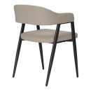 Πολυθρόνα Sezan pakoworld pu σε γκρι-μπεζ απόχρωση 56x55x78εκ | Συσκευασία 2 τμχ