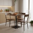 Τραπέζι Nerobian pakoworld mdf σε καρυδί απόχρωση 70x70x75εκ