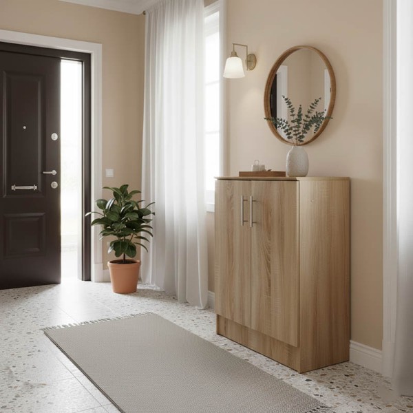 Παπουτσοθήκη-ντουλάπι Souken pakoworld 6 ζευγών σε sonoma απόχρωση 60x40x80εκ