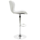 Σκαμπό μπαρ Coozy pakoworld pu σε λευκό χρώμα σκελετός χρωμίου | Συσκευασία 2 τμχ