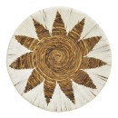 Διακοσμητικό τοίχου Circy Inart σετ 3 τεμ ψάθα σε λευκή-μπεζ απόχρωση