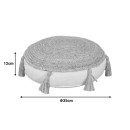 Πουφ Elefon Inart φυσικό-εκρού ύφασμα Φ35x12εκ